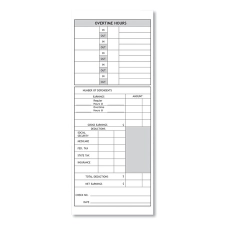 Pyramid Technologies Time Clock Cards for 1000/2000, Two Sides, 3.5 x 9,100PK 331-11
